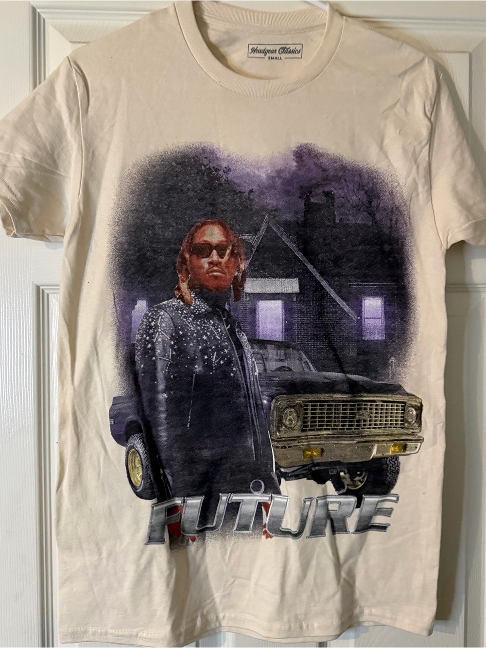 Future Graphic Tee - White with Purple Print